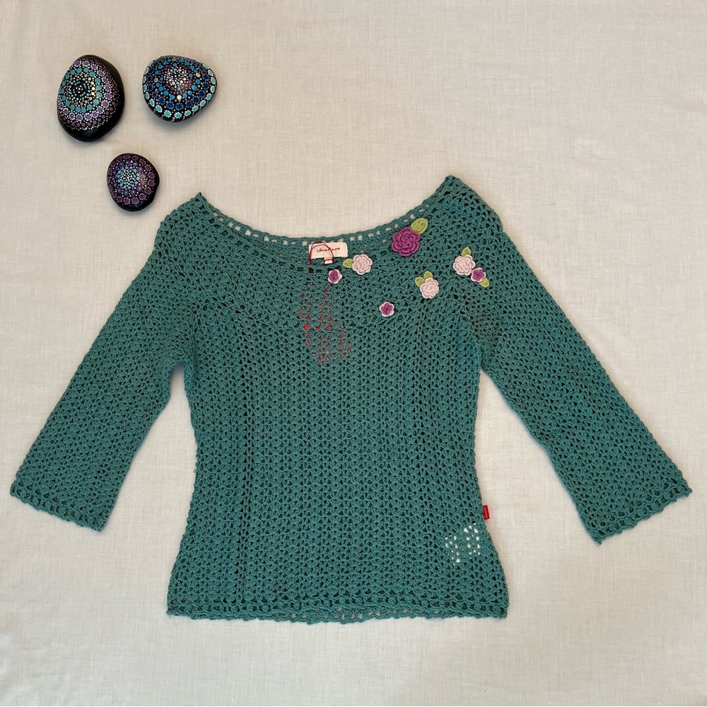Boho Crochet Top | Handmade Look | Danish Design | Festival Cottagecore | XS